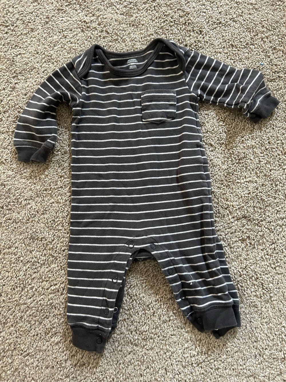 Amazon Essentials 6 Month Gray Striped One Piece